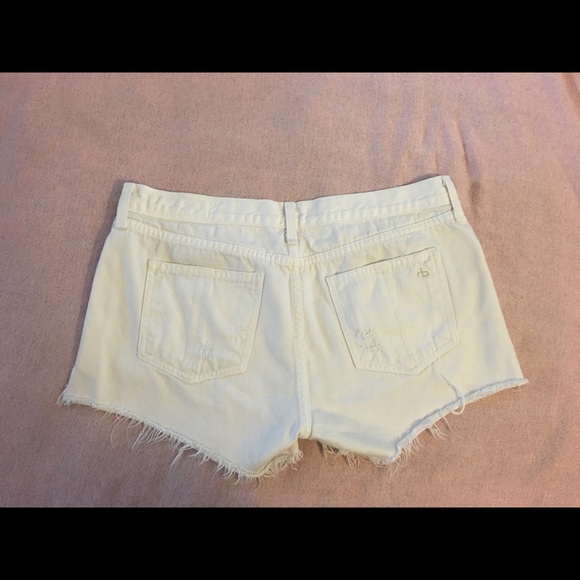 Rag & Bone white distressed Jean shorts. - Picture 3 of 8